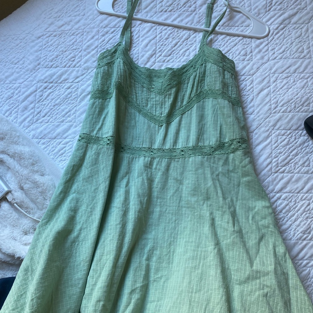 Green Lace Trim Dress Urban Outfitters